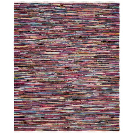 Safavieh 4 x 4 ft. Rag Rug Hand Woven Square Area Rug, Multi-Color RAR128G-4SQ